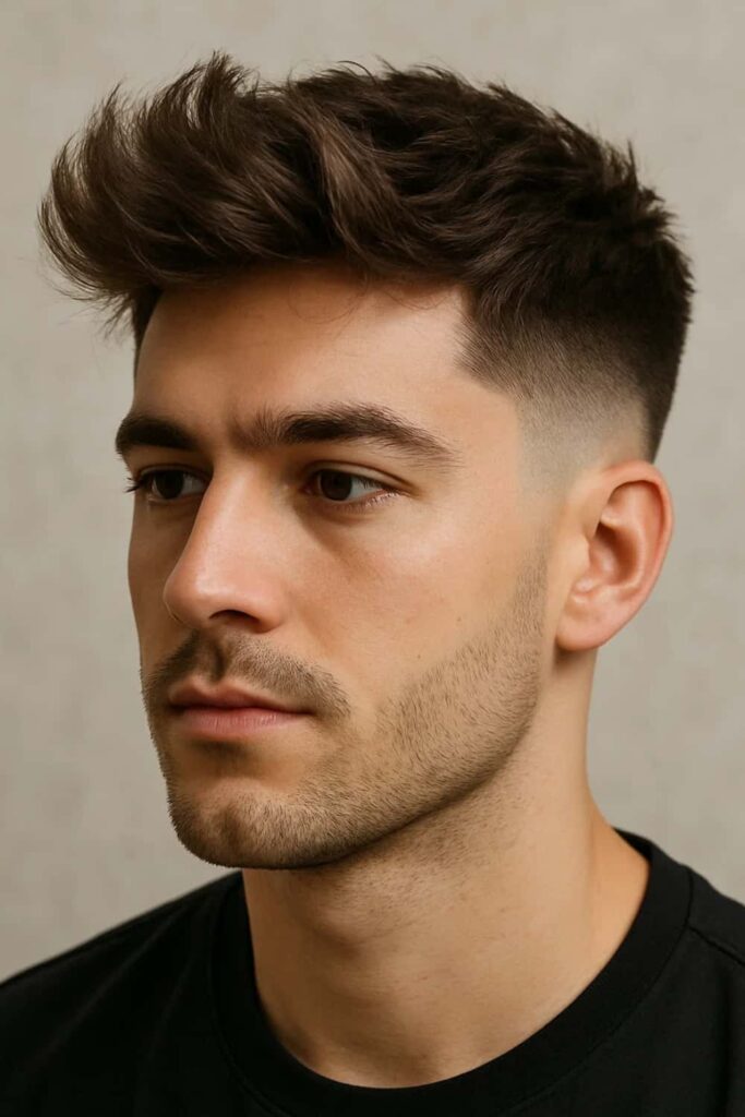 Blow-Dried Fluffy Fringe with Low Fade