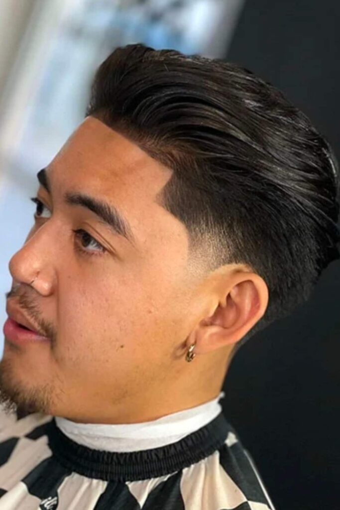Low Taper Fade for Straight Hair 26 Brush Back with Low Taper Fade