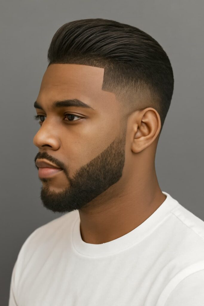 Brush Back with Taper Fade and Line Up