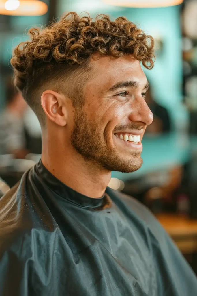 Low Taper Fade Curly Hair 2 Burnline Curly Curve Trim