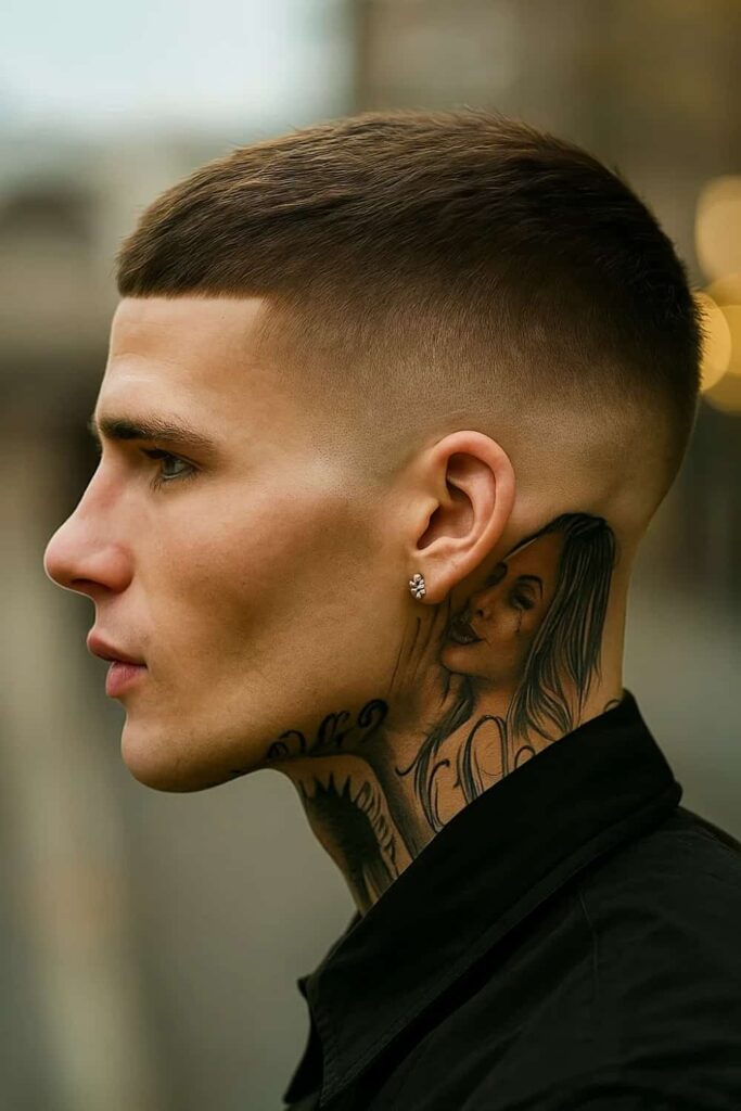 Buzz Cut with Textured Fringe