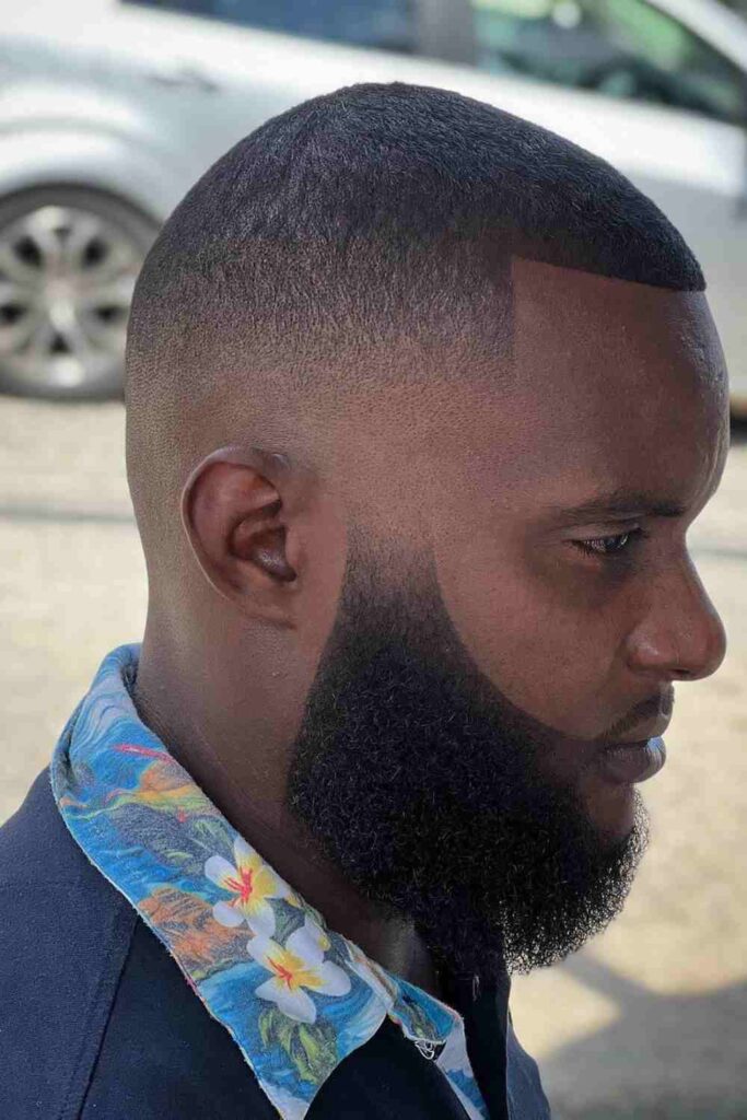 Low Taper Fade for Black Men 3 Buzz Cut with a Low Skin Fade