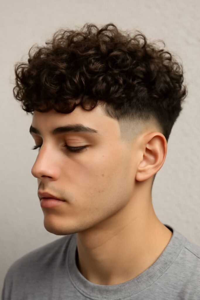 Curly Fluffy Fringe with Sharp Taper