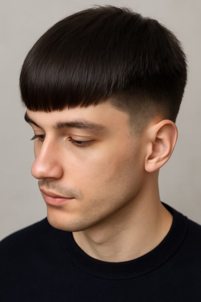 Flat-Ironed Fluffy Fringe with Gentle Taper