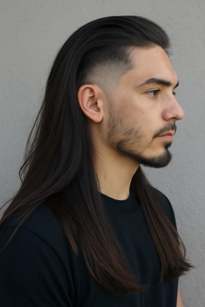 Long Hair Low Taper Fade Ideas 16 Long Hair with Low Burst Taper