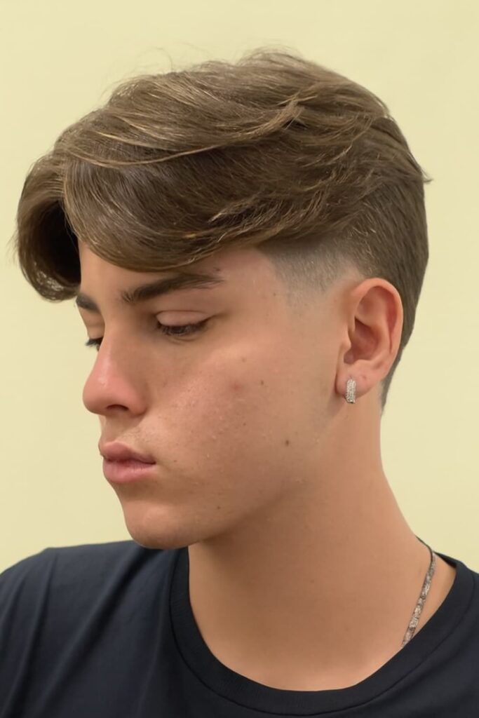 Low Taper Fade Middle Part