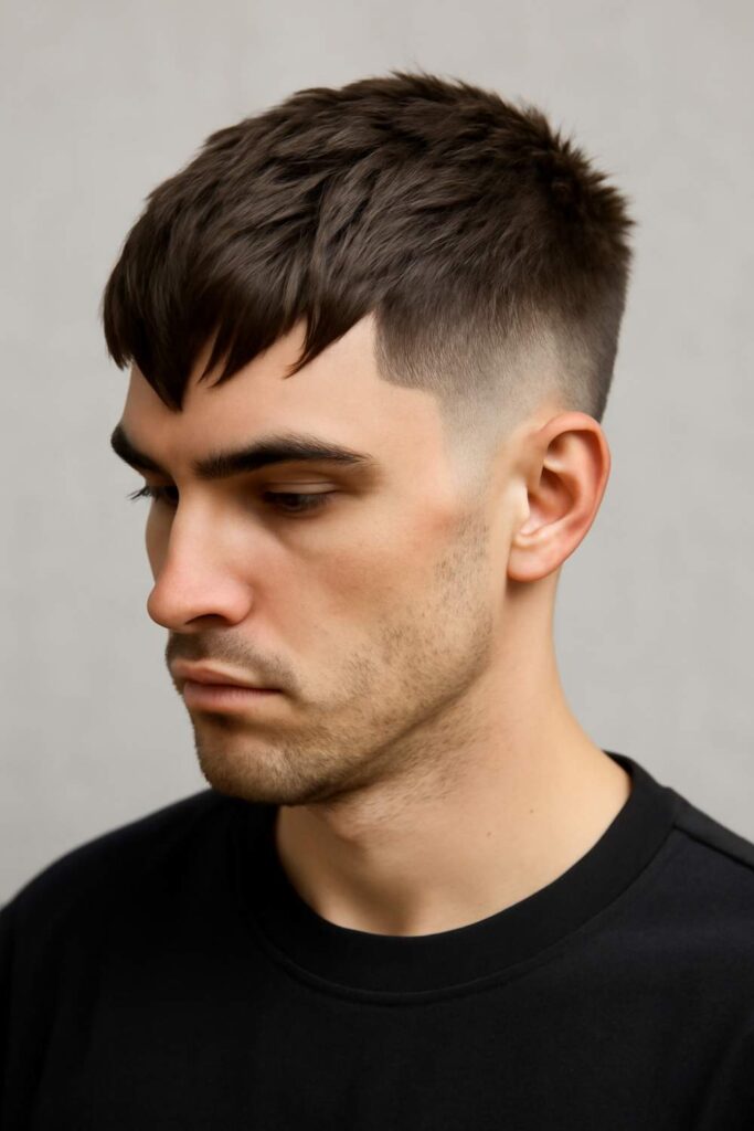 Low Taper Fade with Textured Fringe 10 Low Taper Fade with Angular Textured Fringe