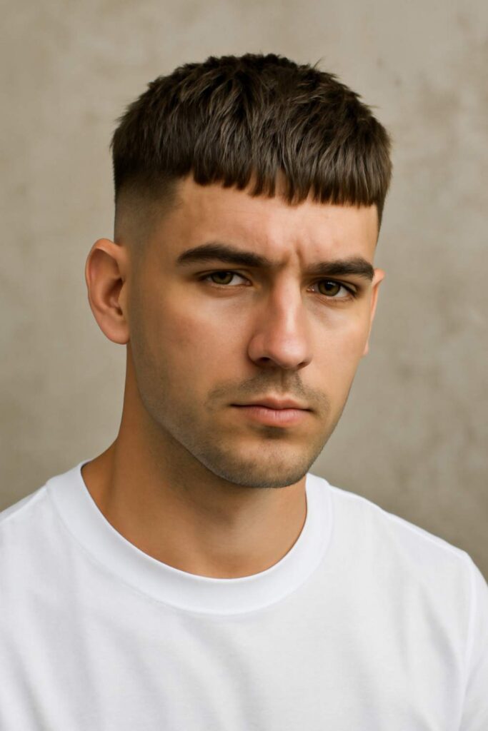 Low Taper Fade with Textured Fringe 11 Low Taper Fade with Blunt Textured Fringe