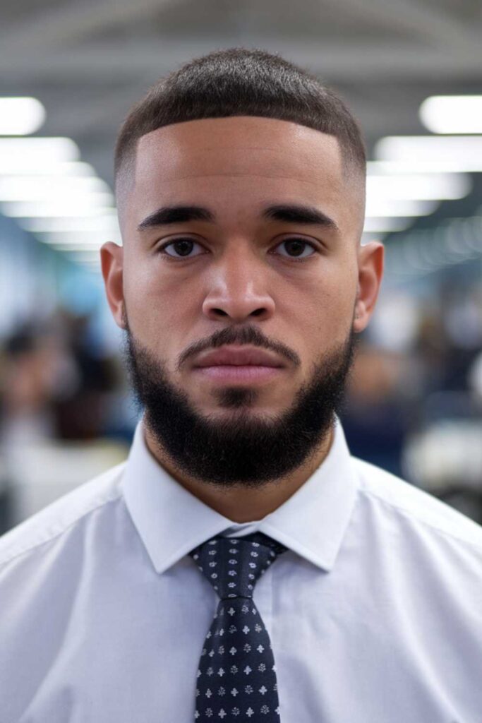 Low Taper Fade for Black Men 15 Low Taper Fade with Full Beard