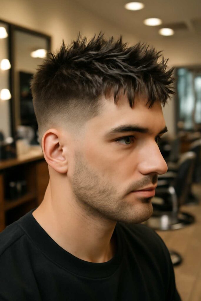 Low Taper Fade with Textured Fringe 8 Low Taper Fade with Spiky Textured Fringe