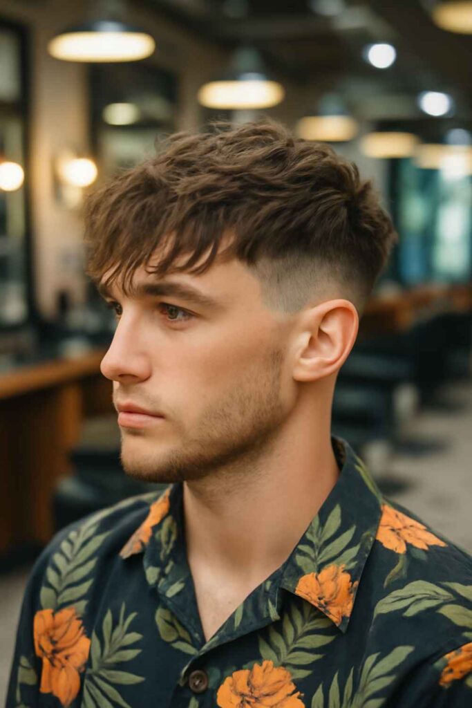 Low Taper Fade with Textured Fringe 9 Low Taper Fade with Tousled Textured Fringe