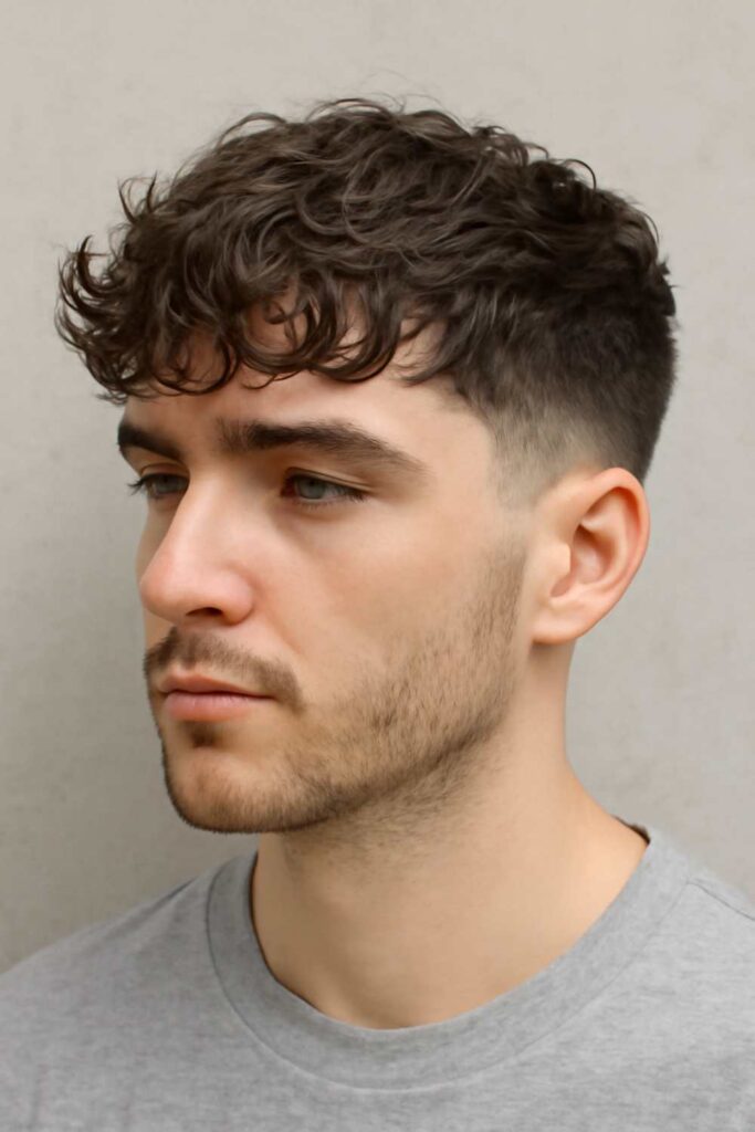 Low Taper Fade with Textured Fringe 2 Low Taper Fade with Wavy Textured Fringe