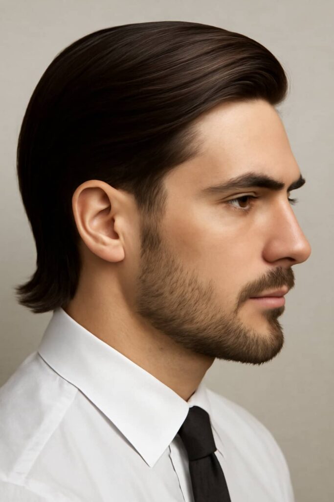Long Hair Low Taper Fade Ideas 13 Low Taper with Slick Side Sweep