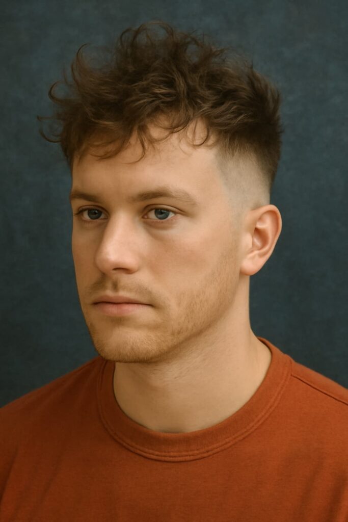 Messy Fluffy Fringe & Taper Fade