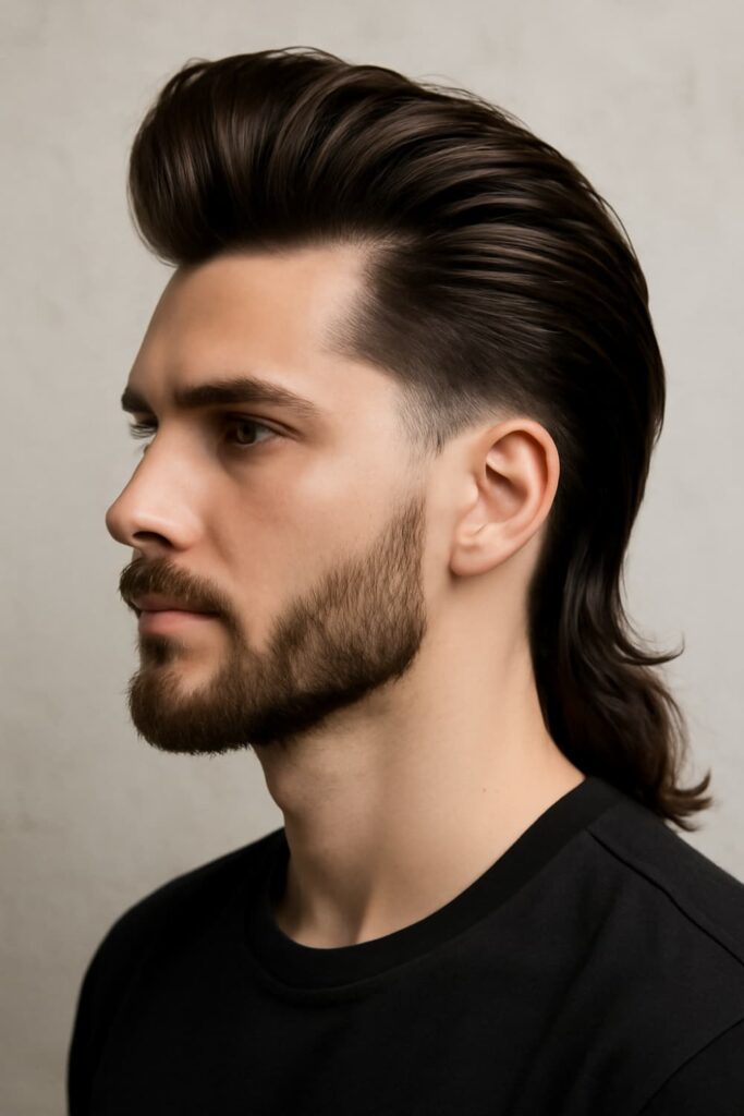 Long Hair Low Taper Fade Ideas 8 Pompadour with Low Taper