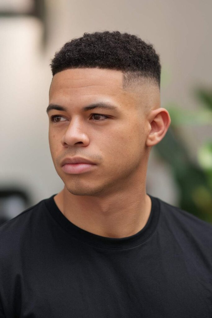 Low Taper Fade for Black Men 22 Shadow Fade with Side Part