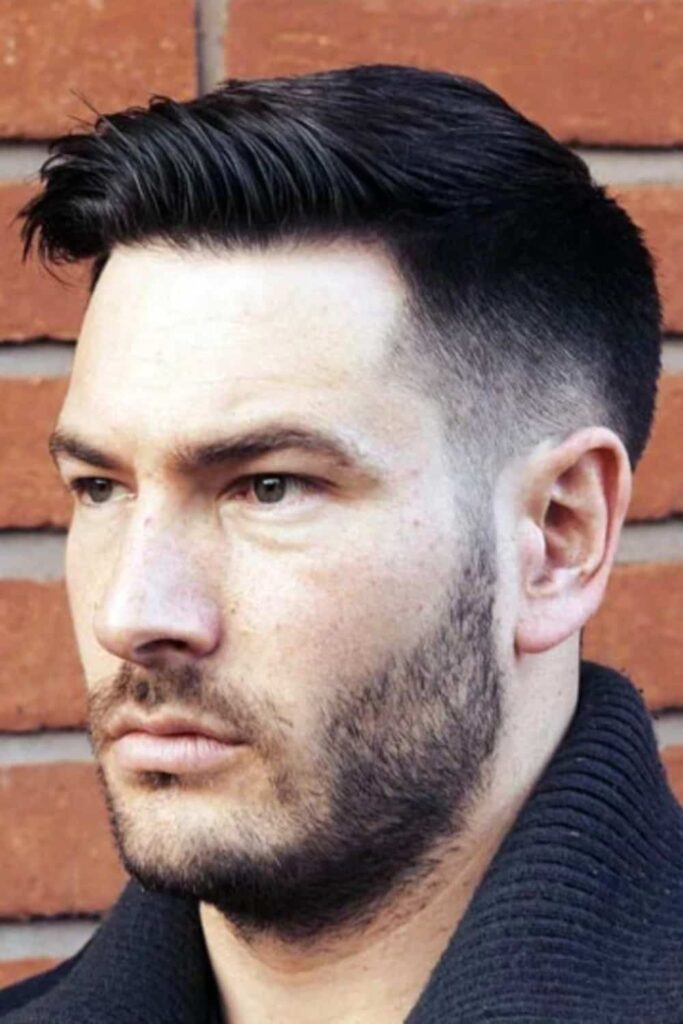 Low Taper Fade for Straight Hair 20 Side Swept Short Hair with Low Taper Fade