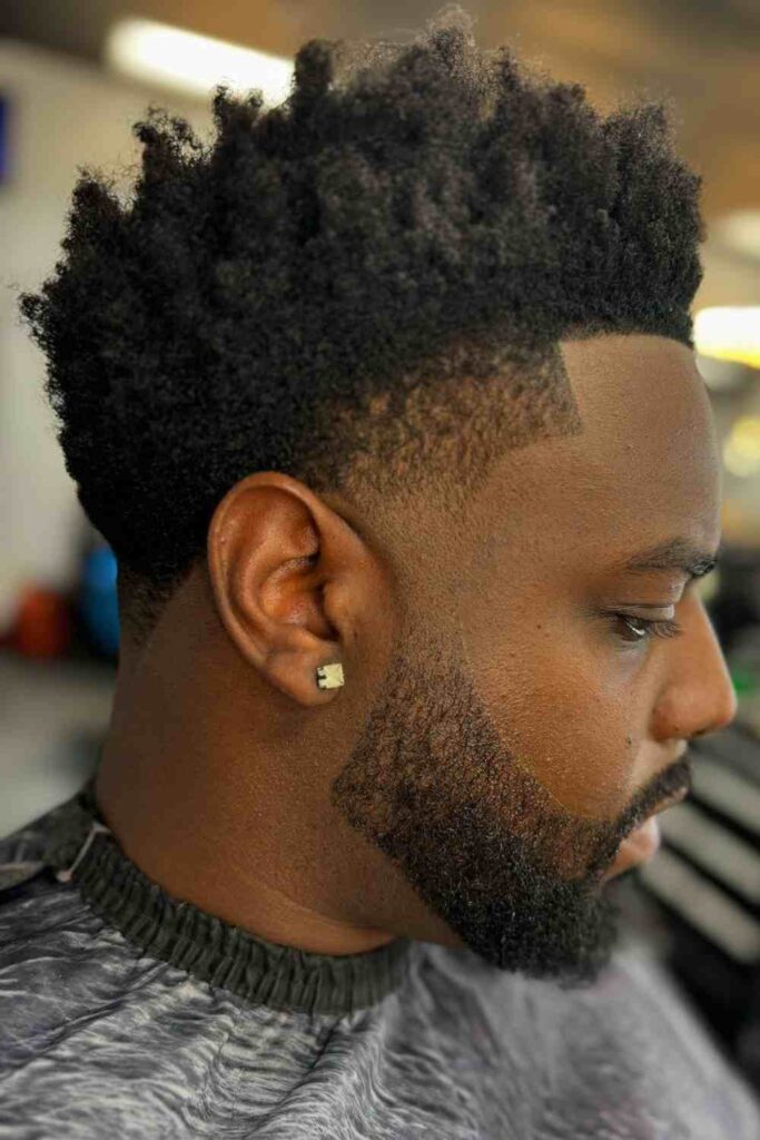 Low Taper Fade for Black Men 25 Spiky Afro with Low Fade