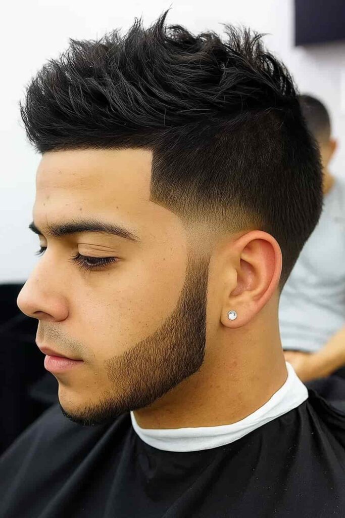 Stylish Spiky Hair with Low Taper Fade