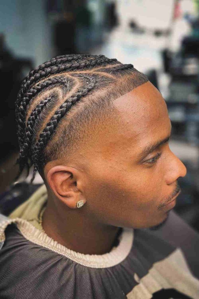 Low Taper Fade for Black Men 26 Temple Fade and Cornrows