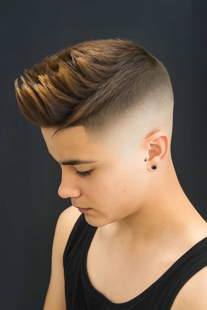 Textured Spiky Hair with Sharp Low Fade