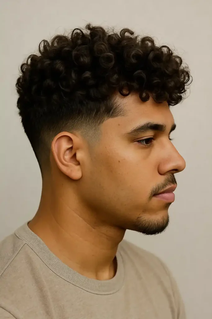 Blowout Low Taper Fade with Tapered Curls