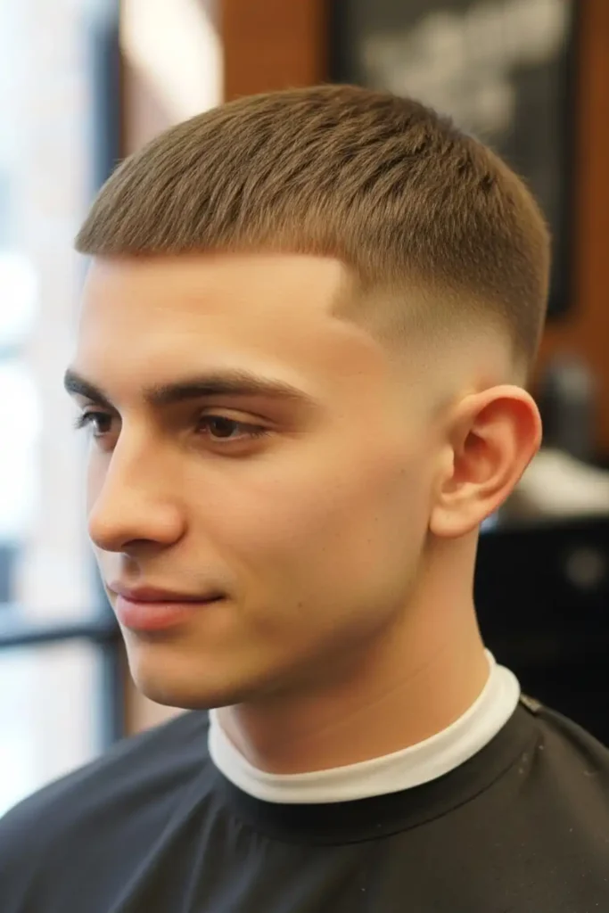 Buzz Cut Low Fade for Fine Hair