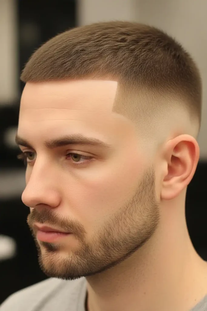Buzz Cut Low Fade with Rounded Edges