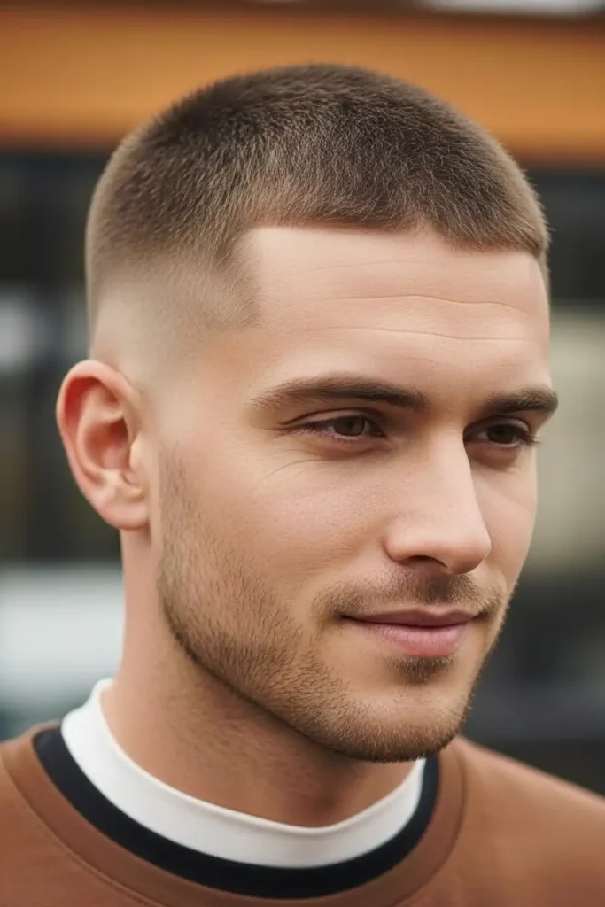 Buzz Cut Low Fade with a Natural Finish
