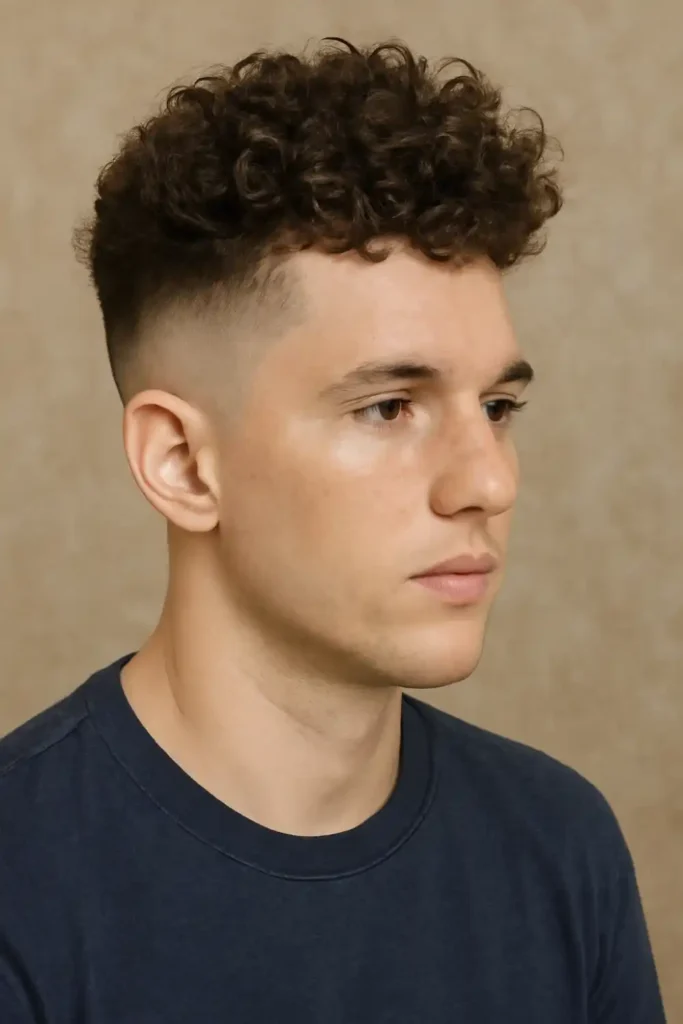 Curly Blowout with Skin Fade