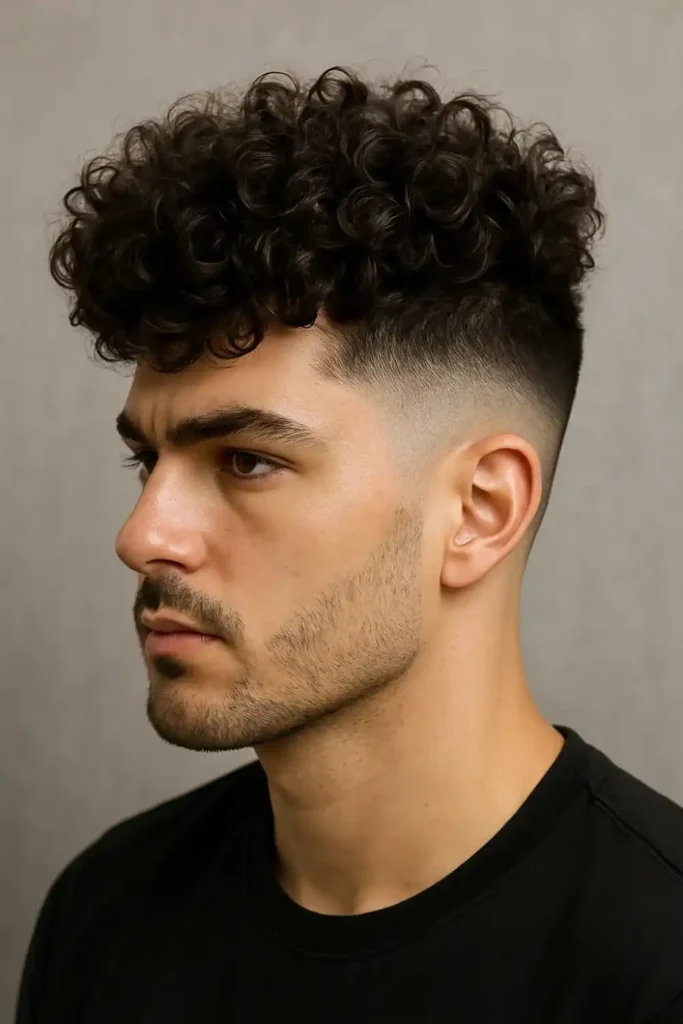 Curly Blowout with Undercut Fade