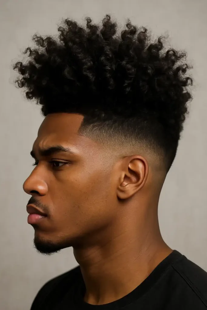 Faded Curly High Top Blowout