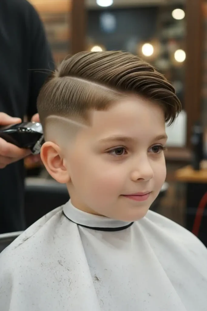 Mid Fade with Side Part