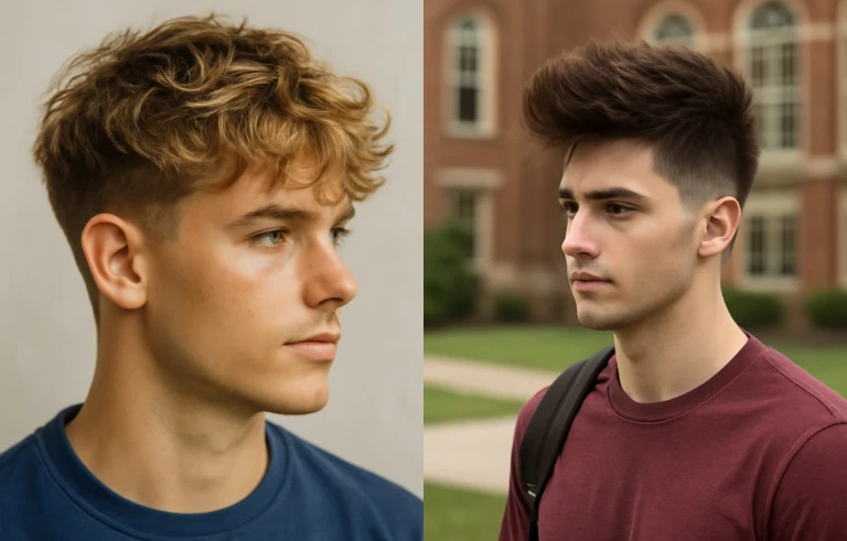 Stylish Low Taper Fluffy Fringe Haircuts