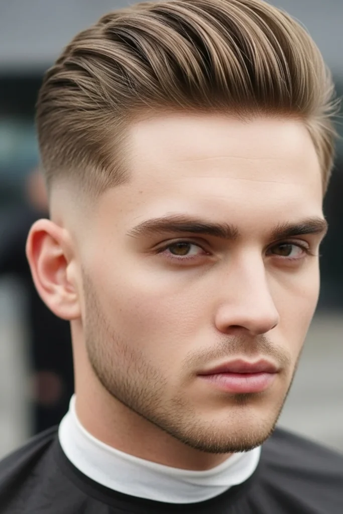 Brush Back with Taper Fade and Line Up