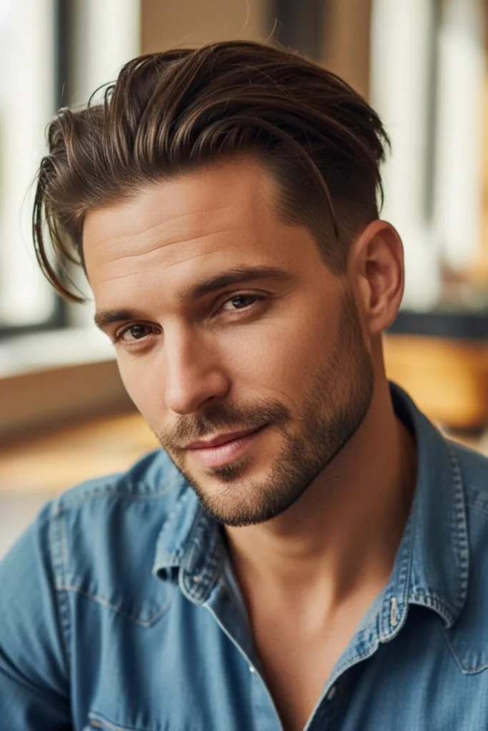 Classy Low Taper Fade with Longer Hair on Top