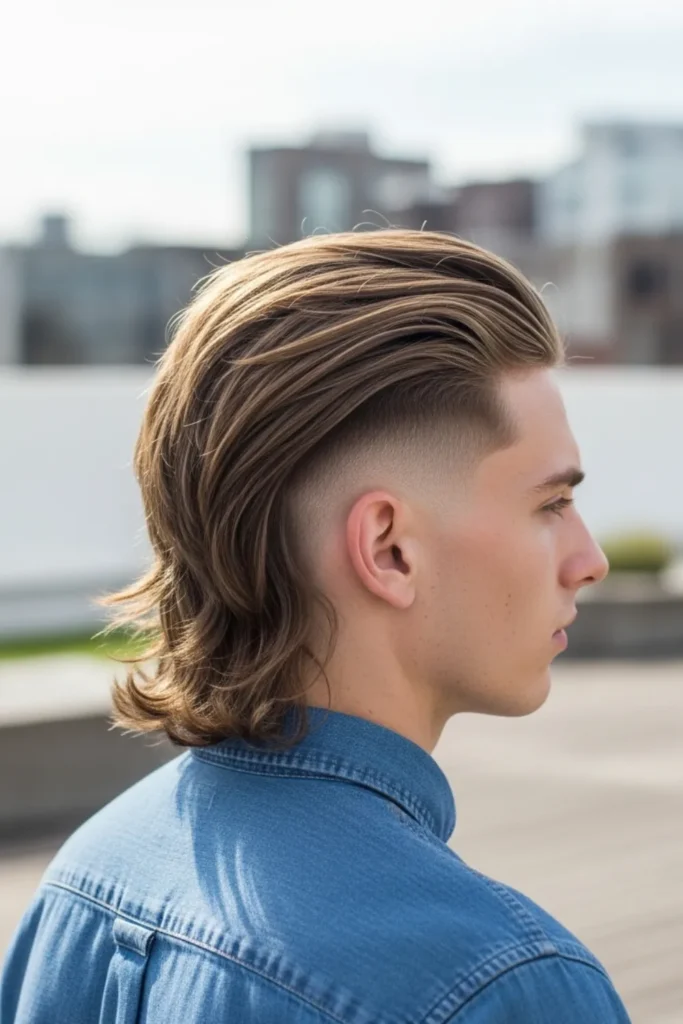 Flowing Low Taper Fade Mullet