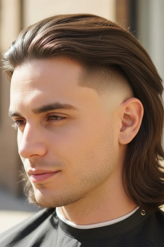 Long Hair with Low Taper Fade