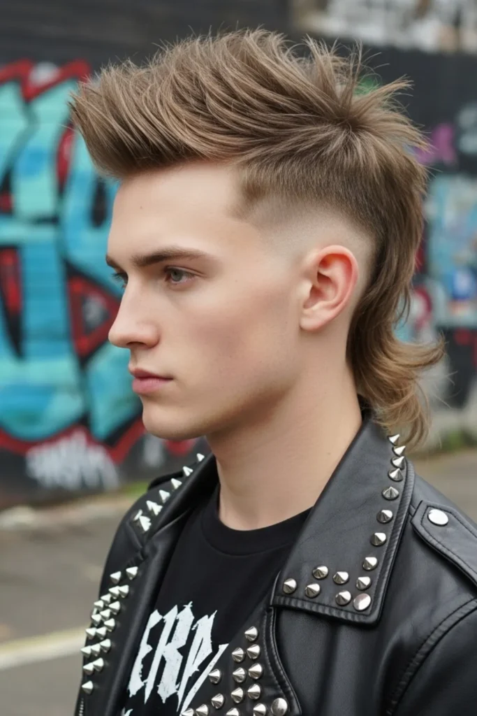 Low Taper Fade Mullet Faux Hawk