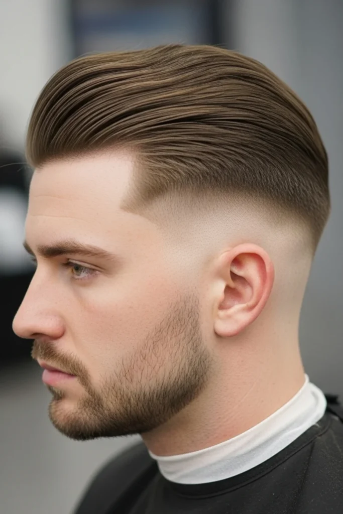 Low Taper Fade Slick Back