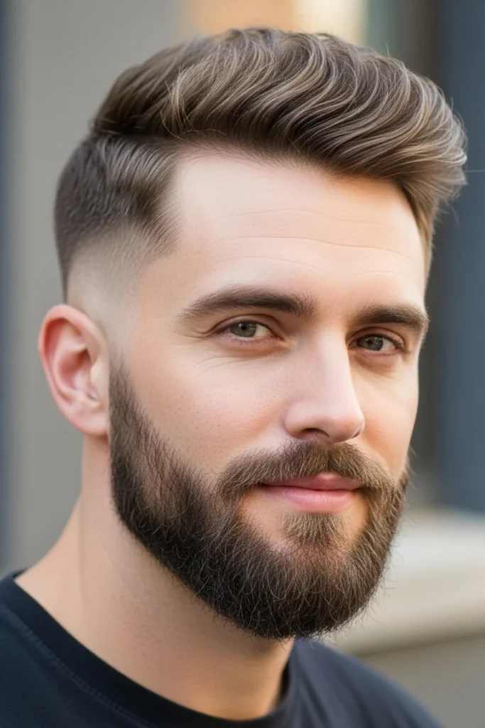 Low Taper Fade with Beard