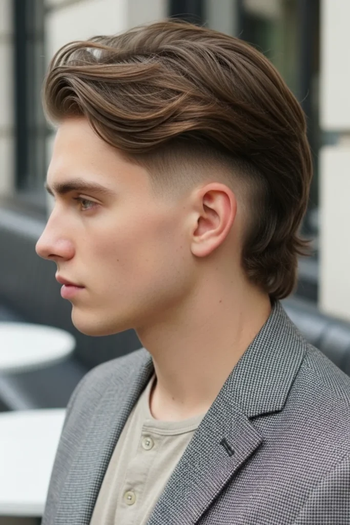 Medium Length Low Taper Fade Mullet