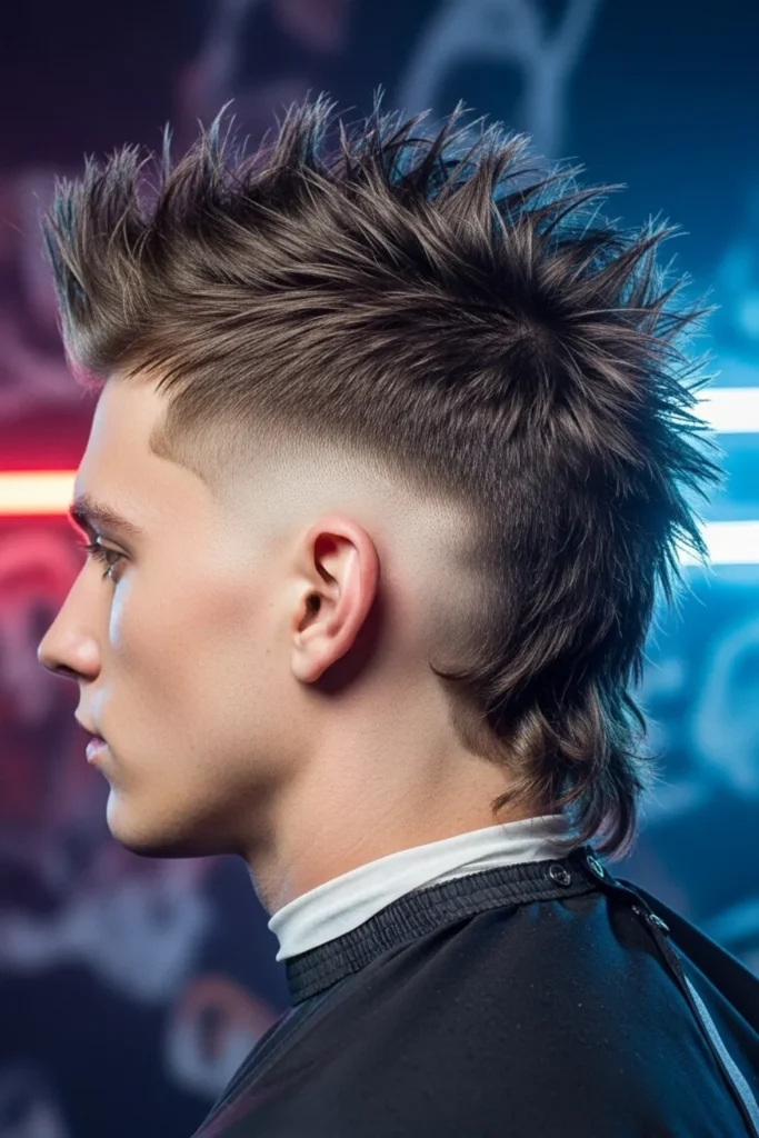 Spiky Low Taper Fade Mullet