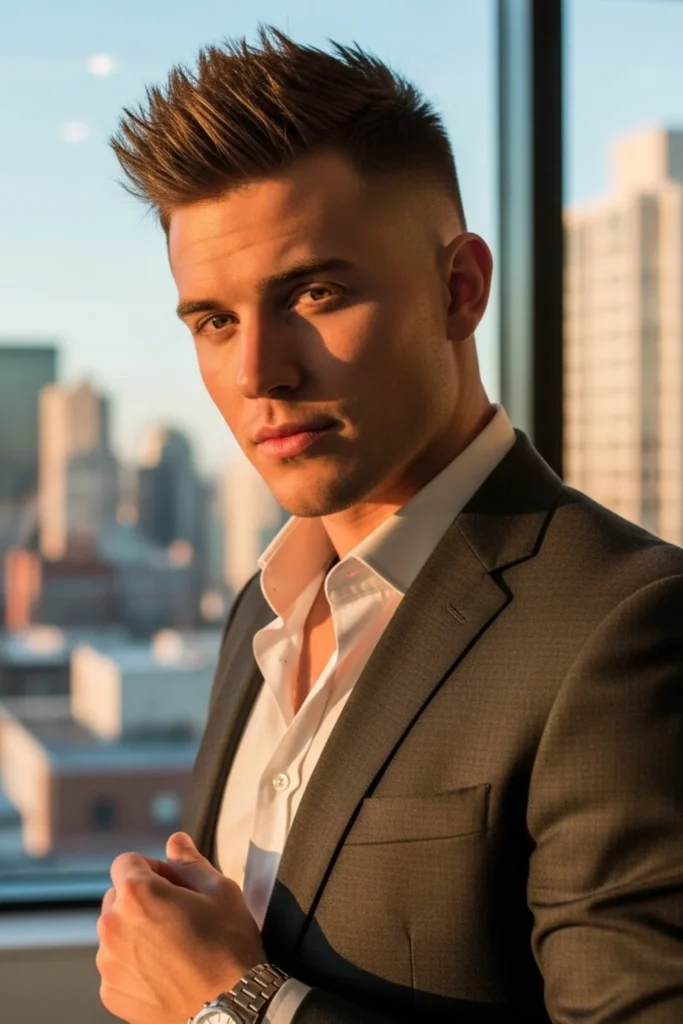 Stylish Spiky Hair with Low Taper Fade