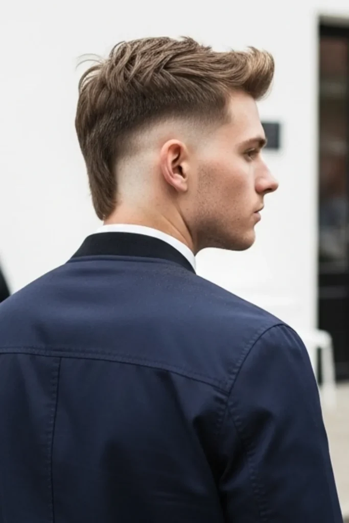 Trendy Short Mullet with Low Taper Fade