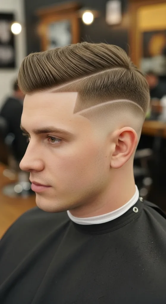 Carved Part with Low Bald Fade