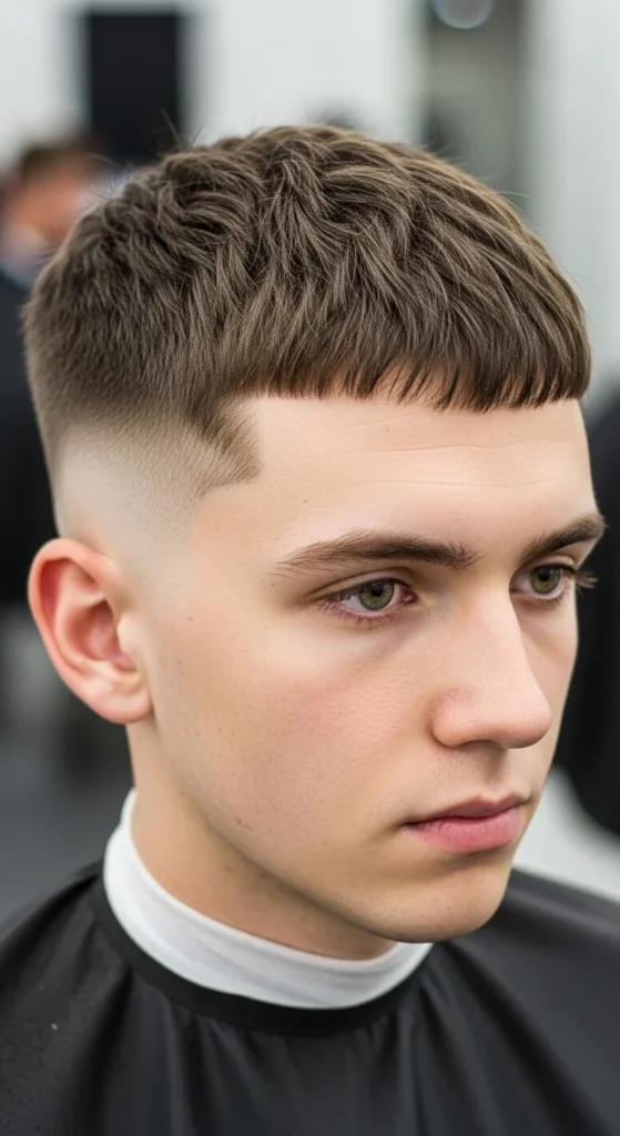 French Crop with Low Bald Fade
