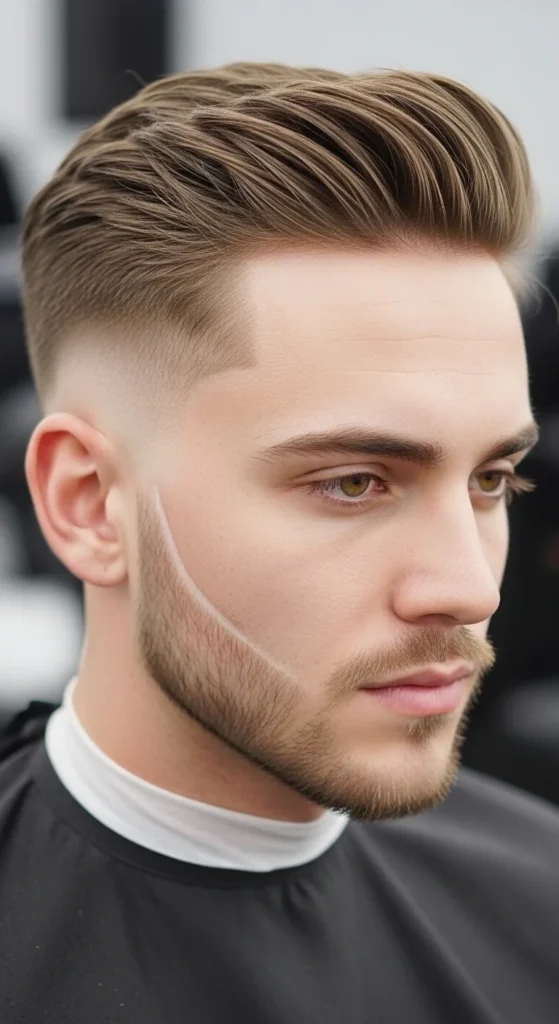 Ice Pick Sideburns with Low Bald Fade