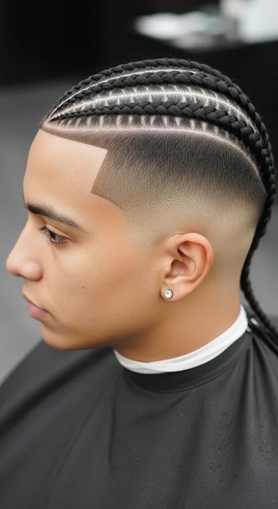 Low Bald Fade with Braids
